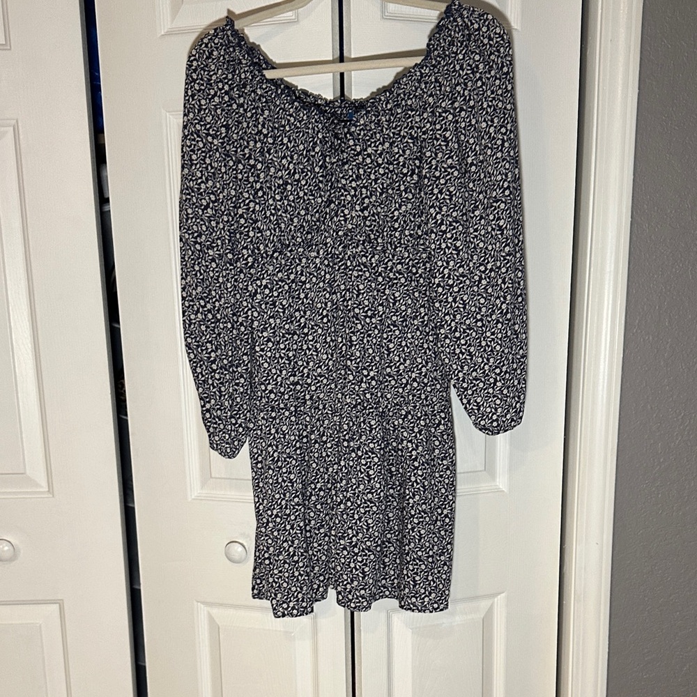 Old Navy Blue Floral Long Sleeve Dress
